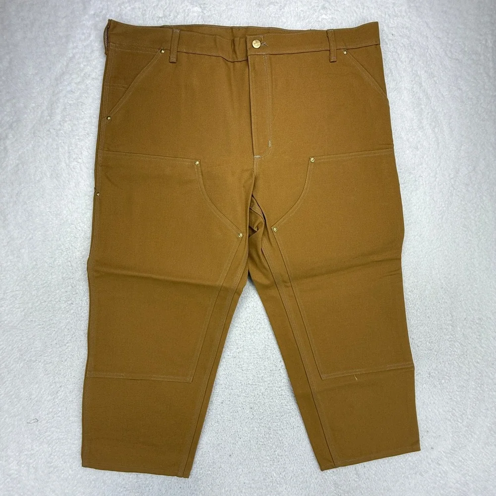Carhartt 62W Double‎ Front Work Dungaree Brown Duck Pants 44x28 USA NWT NOS